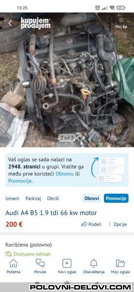 Audi  A4 1.9 Tdi 66 Kw Motor I Delovi Motora