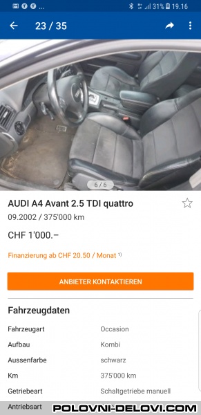 Audi  A4 Tdi Kompletan Auto U Delovima