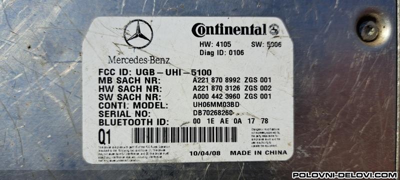 Mercedes  S A 221 870 89 92 Elektrika I Paljenje
